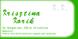 krisztina korik business card