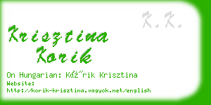 krisztina korik business card